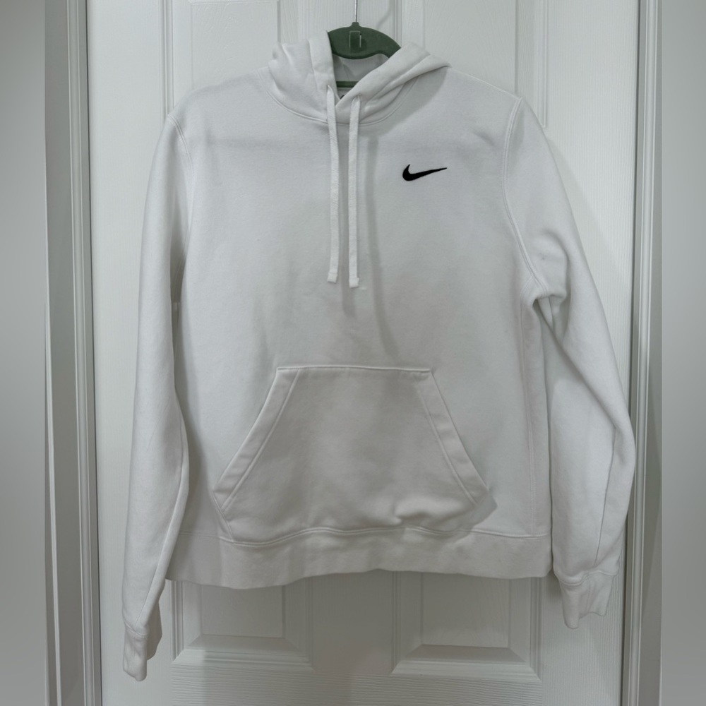 Nike Classic White Hoodie with Black Swoosh Women’s medium
